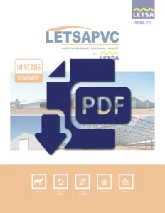 Download the LETSAPVC catalog: thermal and anticorrosive sheets with a 10-year warranty.